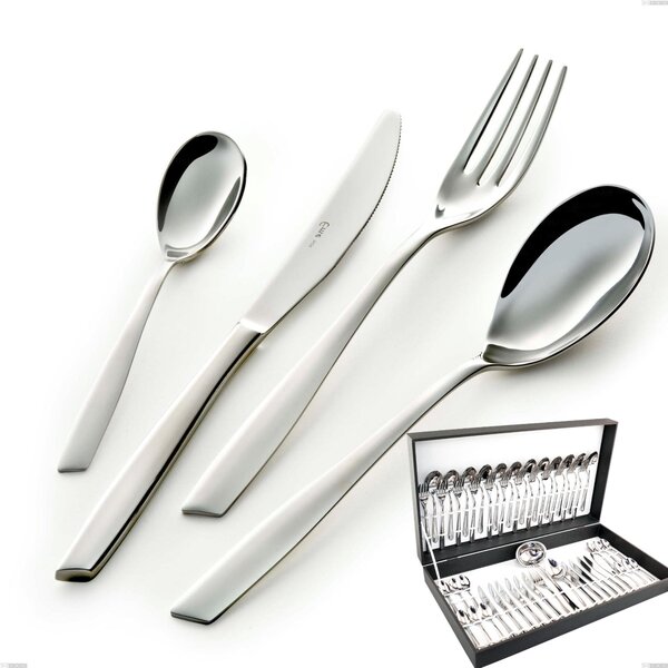 Eleven 51-piece cutlery set in canteen box, (18.10 aisi304 stainless steel), 2.5 mm thickness mirror polish finish