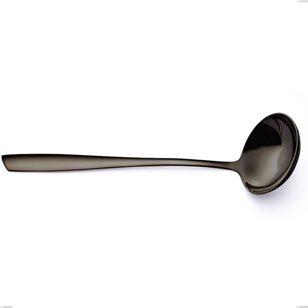 Eleven PVD Black Stainless Steel 18/10 Ladle, Length 302 mm, Thickness 2.5 mm, Black