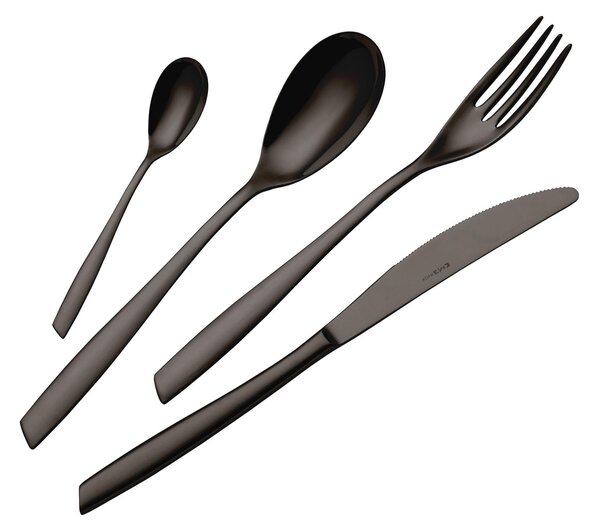 Eleven PVD Black 24-piece cutlery set in panoramic packaging with book closure, Stainless Steel 18.10, thickness 2.5 mm