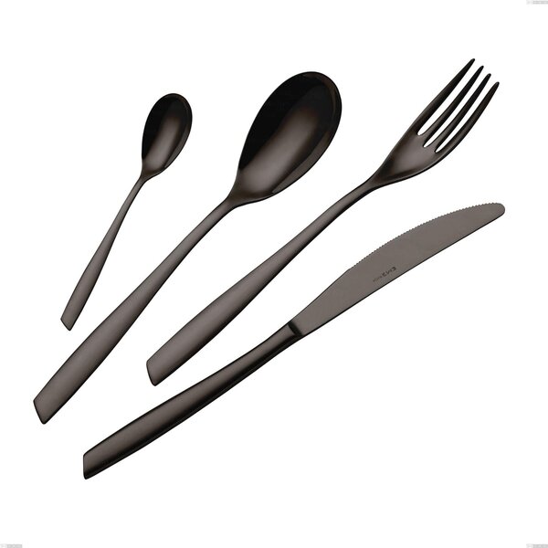 Eleven PVD Black Stainless Steel 18/10 Ladle, Length 302 mm, Thickness 2.5 mm, Black