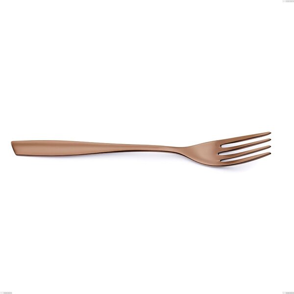 ELeven PVD Chocolate Serving Fork, Polished 18/10 Stainless Steel, 2.5 mm Thickness, 220 mm Length, PVD Chocolate