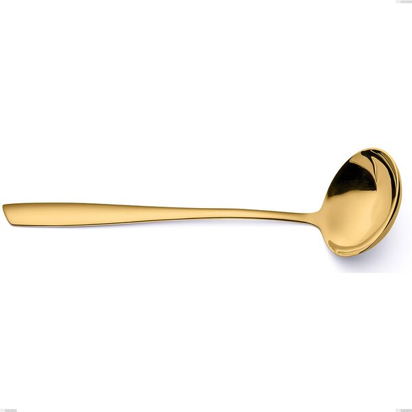 Eleven PVD Gold Ladle, Polished 18/10 Stainless Steel, 2.5 mm Thickness, Gold PVD
