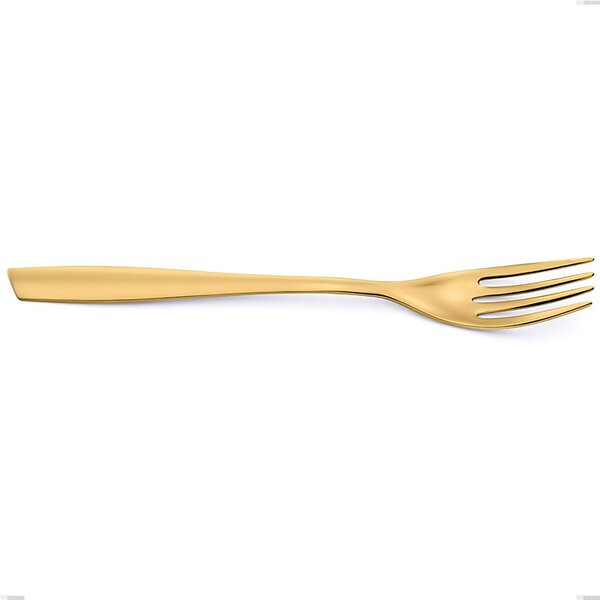 Eleven PVD Gold Table Fork, Polished 18/10 Stainless Steel, 2.5 mm Thickness, Gold PVD