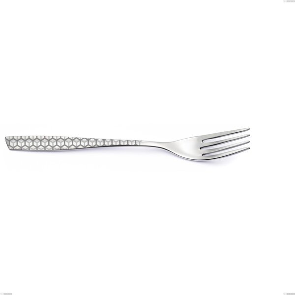 Eleven Exa Serving Fork, Stainless Steel AISI 304 Polished Laser Design, Thickness 2.5mm, Length 252mm