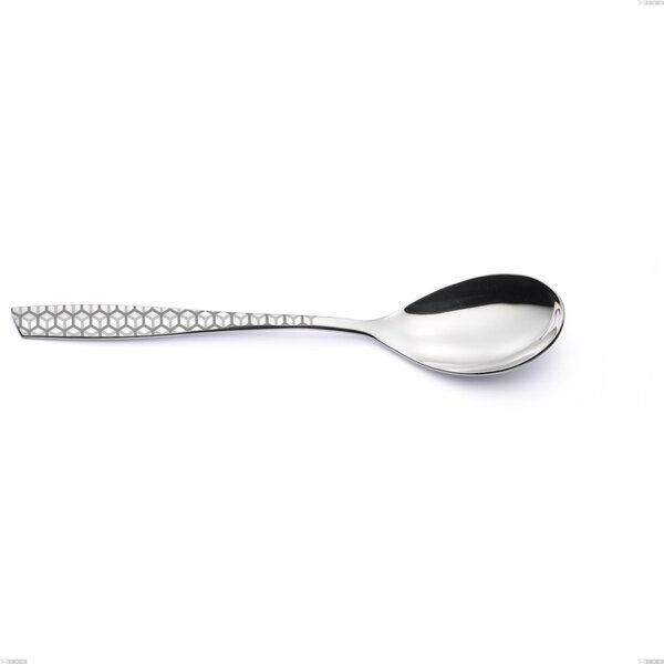 Eleven Exa Serving Spoon, Stainless Steel AISI 304 Polished Laser Design, 2.5mm Thickness, 253mm Length