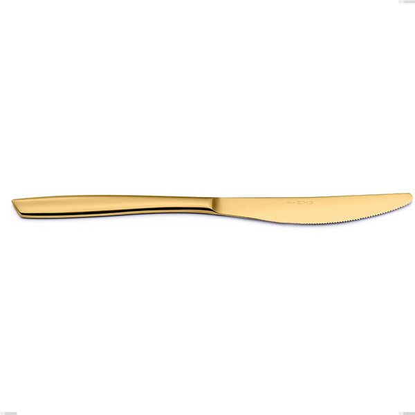 Eleven PVD Gold Table Knife, Polished 18/10 Stainless Steel, 2.5 mm Thickness, Gold PVD