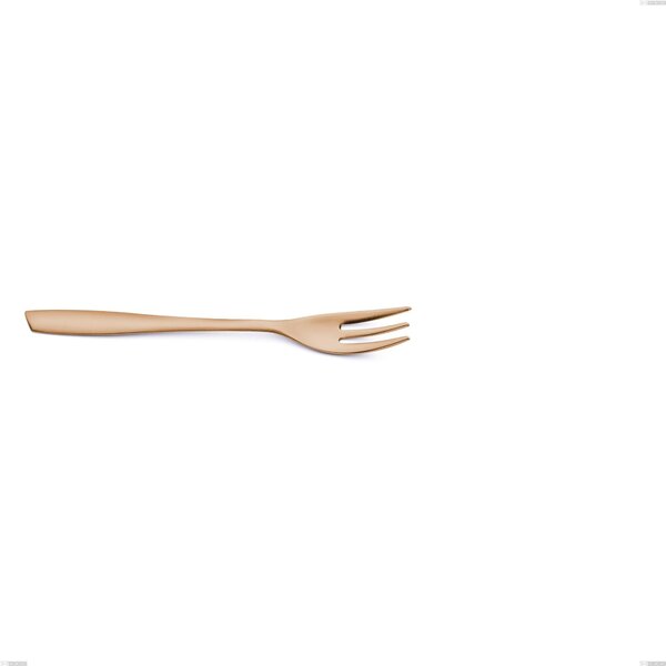 Polished Burnished Eleven Rose Dessert Fork, Stainless Steel 18-10, AISI 304 Polished Burnished, thickness 2.5 mm, length 154 mm