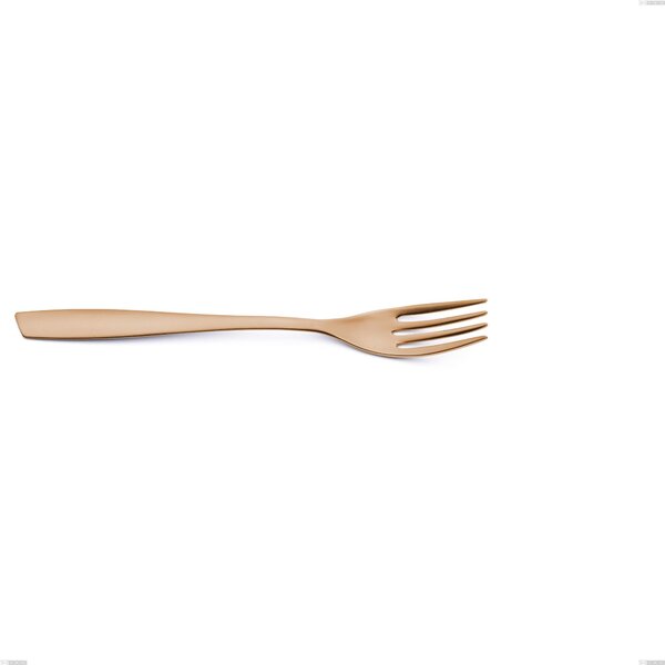 Eleven rose polished burnished table fork, Stainless steel 18-10, AISI 304 Polished Burnished, thickness 2.5 mm, length 220 mm