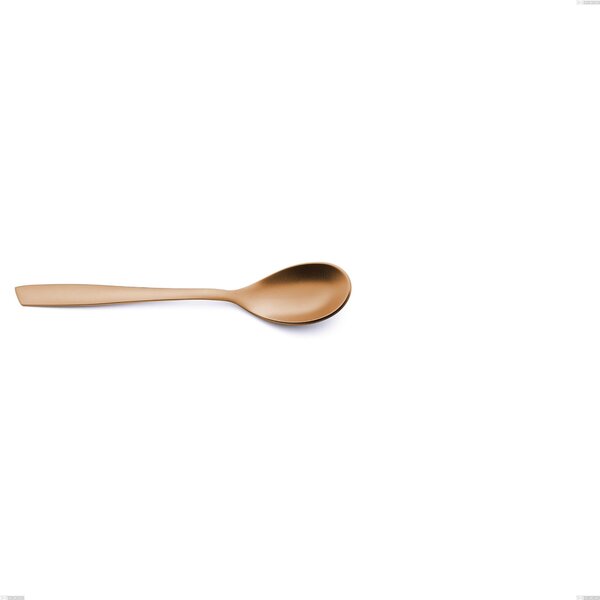 Eleven rose burnished shiny coffee spoon, Stainless Steel 18-10, AISI 304 Polished Burnished, thickness 2.5 mm, length 147 mm
