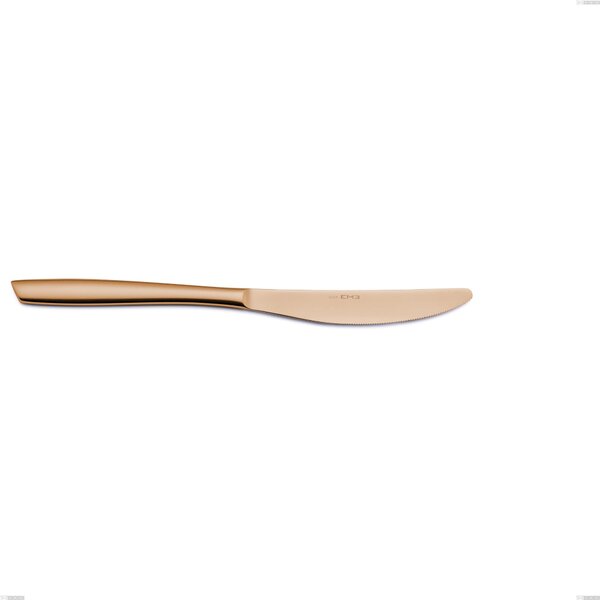 Eleven Rose Burnished Glossy Table Knife, Stainless Steel 18-10, AISI 304 Polished Burnished, 2.5 mm Thickness, 238 mm Length