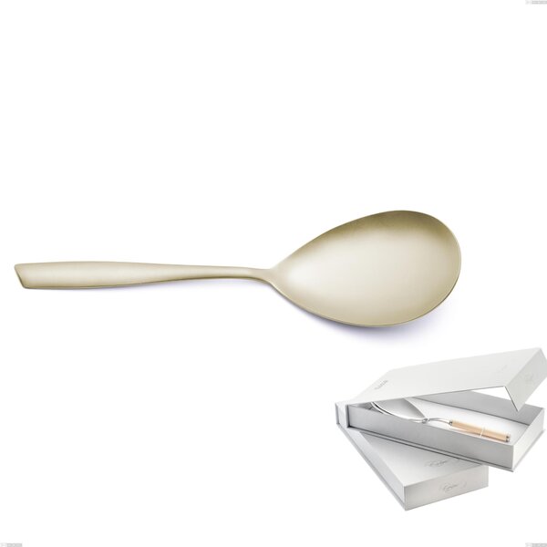 Eleven PVD Champagne Cutlery with Book-type Packaging, Sandblasted 18/10 Stainless Steel, 2.5 mm Thickness, Champagne PVD