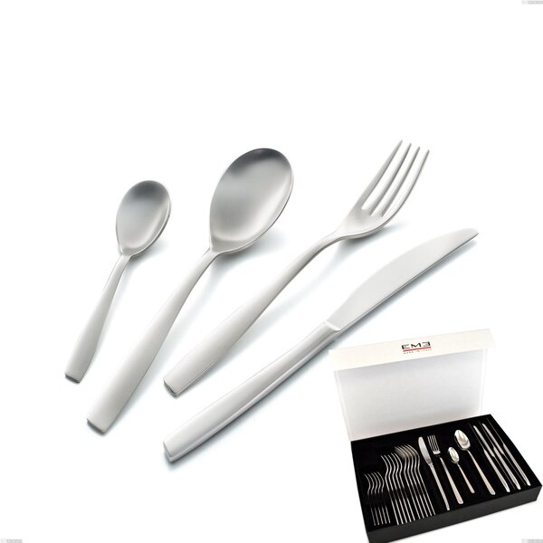 ELEVEN Sandblasted Cutlery Set 24 Pieces Stainless Steel 18.10 AISI304 2.5 mm in Panoramic Packaging