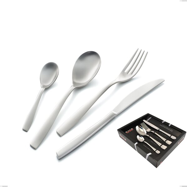 ELEVEN Sandblasted Cutlery Set 24 Pieces Stainless Steel 18.10 AISI304 2.5 mm in Display Case