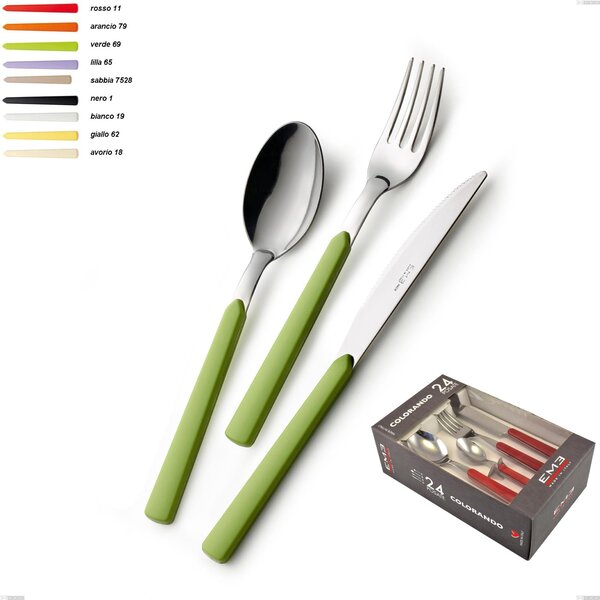 Colouring Cutlery Set 24 Pieces Fast, Stainless Steel 18.c Fast