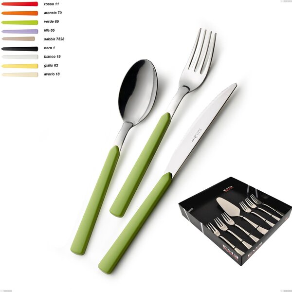 Set of 7 Dessert Cutlery, Small Forks and Dessert Fast Pastry Spatula in Showcase Packaging, 18.c Steel Fast