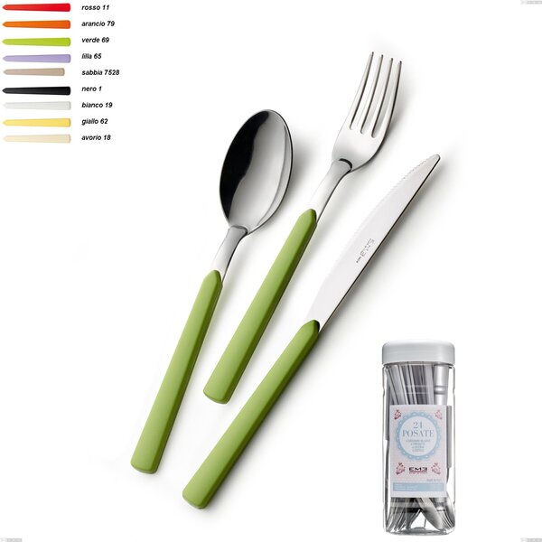 French jar packaging cutlery set 24 pieces Fast, stainless steel 18.c name: Fast