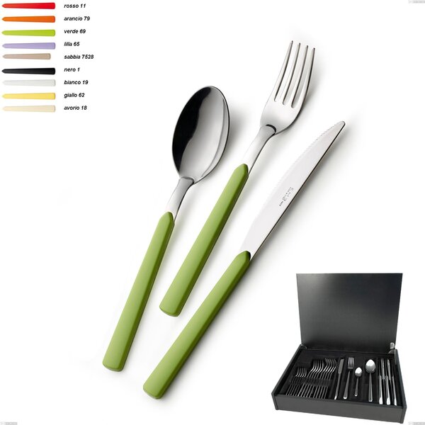 24-Piece Fast Cutlery Set in Wooden Case, Stainless Steel 18.c, Name: Fast