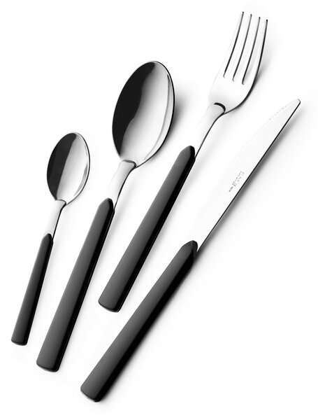 FAST 4-Piece Coloured Cutlery Set: 1 Knife, 1 Fork, 1 Spoon, 1 Coffee Spoon in 18.C Stainless Steel