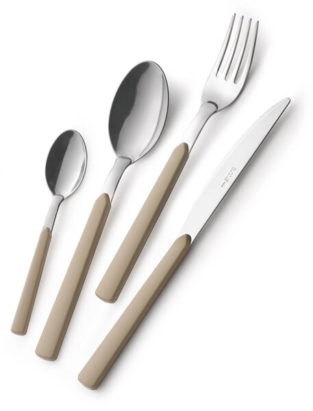 FAST 4 Piece Colourful Cutlery Set: 1 Knife, 1 Fork, 1 Spoon, 1 Coffee Spoon in 18.C Stainless Steel
