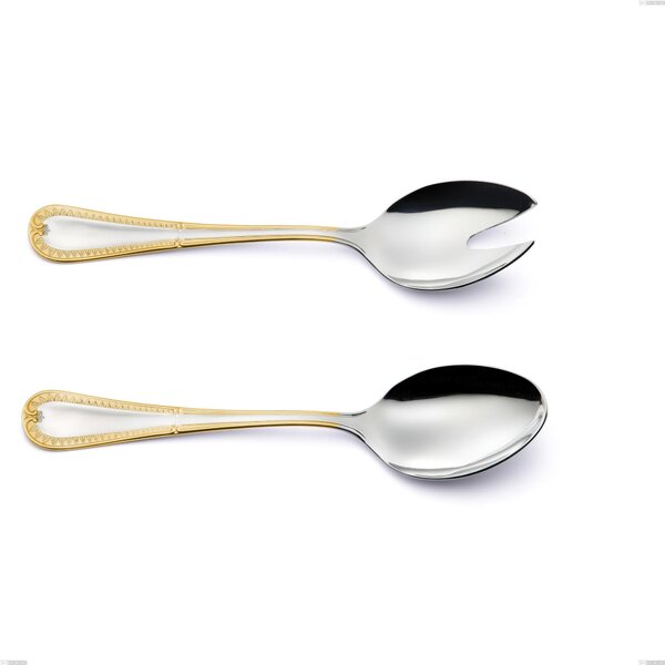 Firenze Gold Salad Cutlery, 18-10 Stainless Steel, 24 Carat Gold, 2.5 mm Thickness, 233 mm Length