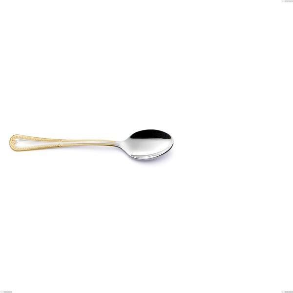 Firenze Gold Coffee Spoon, 18-10 Stainless Steel, 24 Carat Gold, 2.5 mm Thickness, 142 mm Length