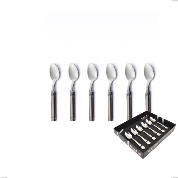 Set of 6 Fuoco Moka Spoons in Display Box, Stainless Steel 18.10 (AISI304)