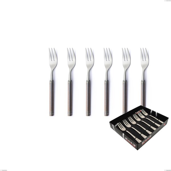 Set of 6 Fuoco Dessert Forks in Showcase Box, Stainless Steel 18.10 (AISI304)