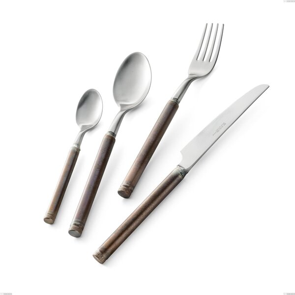 Fuoco Table Spoon, Stainless Steel 18.10 (AISI304), Length 208 mm, Handle in Sandblasted and Burnished Steel Tube