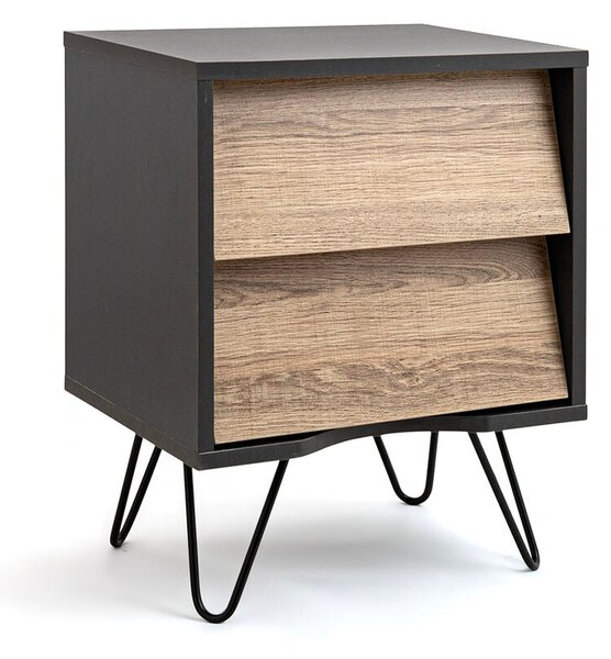 Nightstand Vinthera Moa Brown Grey 40 x 49,5 x 30 cm