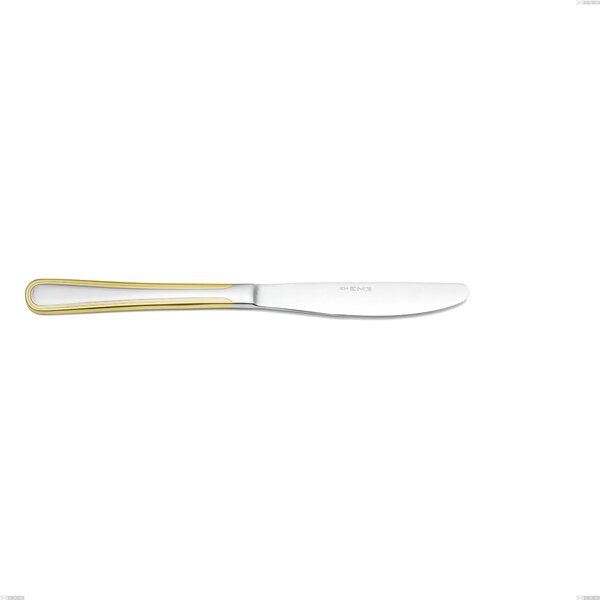 Galles oro table knife, 18-10 stainless steel, 24 carat polished gold, 2 mm thickness, 216 mm length
