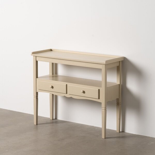 Hall Table with Drawers Cream 90 x 33 x 75 cm