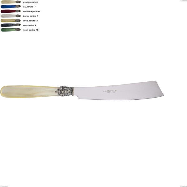 Georgian Cake Knife, 18/10 AISI 304 Polished Stainless Steel with Pearl Acrylic Handle, Length 232 mm