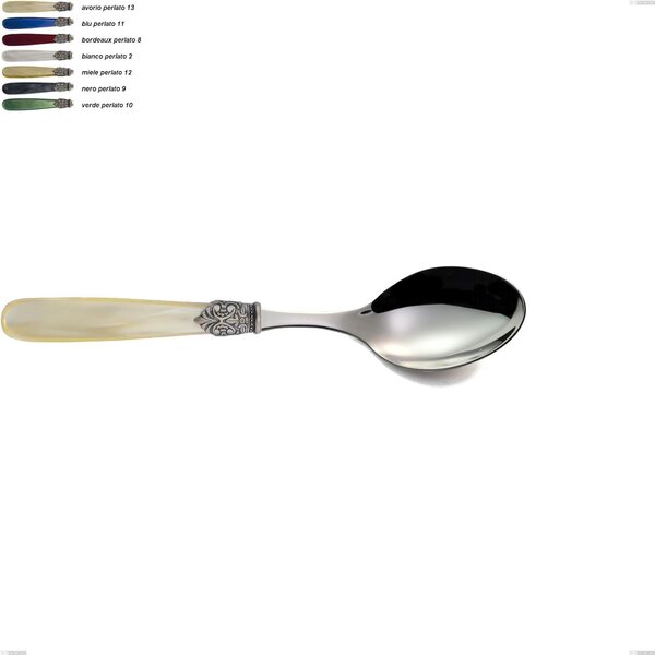 Georgian Table Spoon, 18/10 AISI 304 Polished Stainless Steel with Pearlescent Acrylic Handle, Length 211 mm