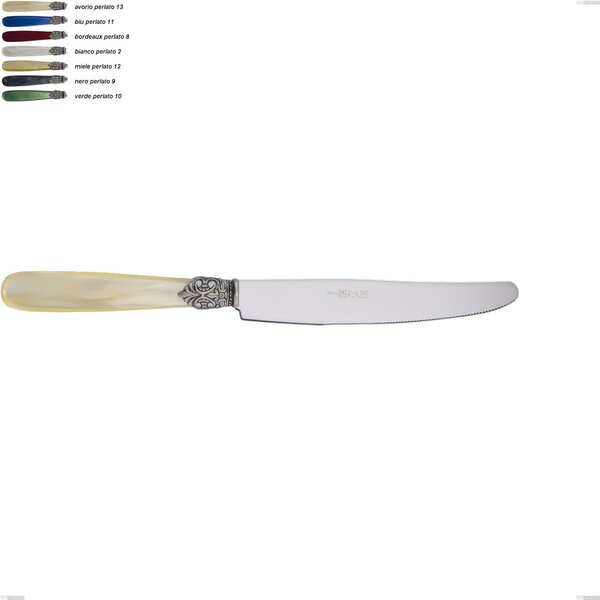 Georgian Table Knife, Polished 18/10 AISI 304 Stainless Steel with Pearl Acrylic Handle, Length 237 mm