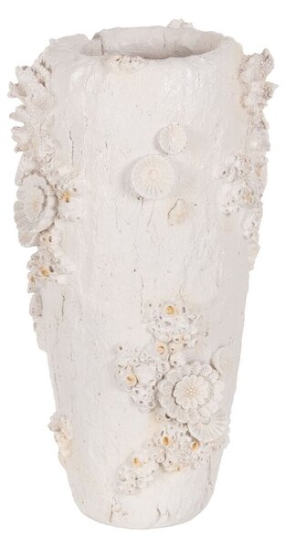 Vase White Polyresin 25 x 25 x 47,5 cm