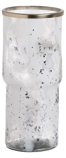 Vase White Champagne Aluminium Crystal 18,5 x 18,5 x 39 cm