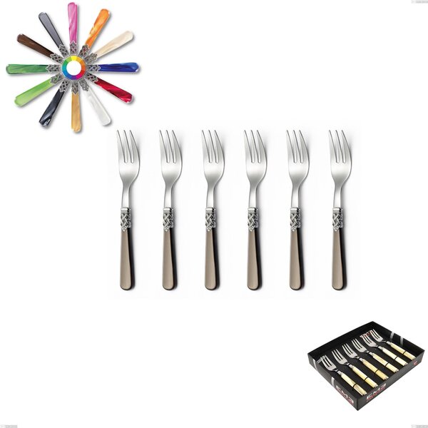 Showcase Pack of 6 Ginevra Dessert Forks, (18.10 aisi304 Steel), Methacrylate Handle