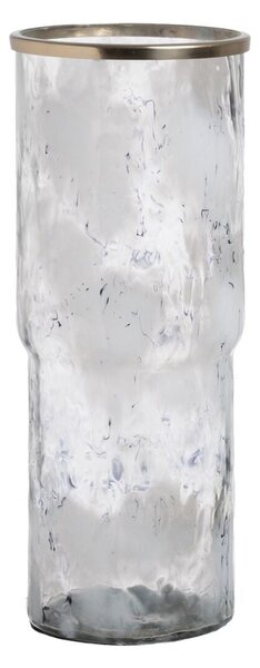 Vase White Champagne Aluminium Crystal 19,5 x 19,5 x 51 cm