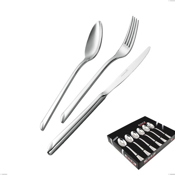 Set of 6 Goccia Coffee Spoons in Showcase Packaging, 18/10 Stainless Steel (Aisi 304), 4mm Thickness