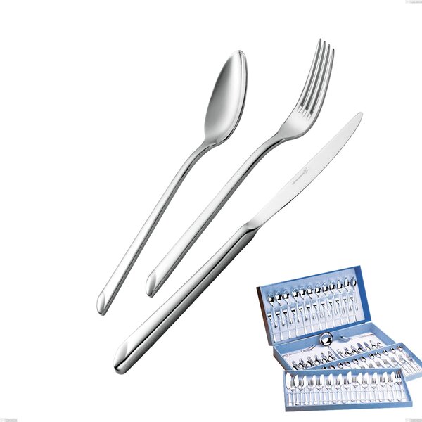 Goccia 113-Piece Cutlery Set in Gift Case, Stainless Steel 18/10 (Aisi 304), 4 mm Thickness