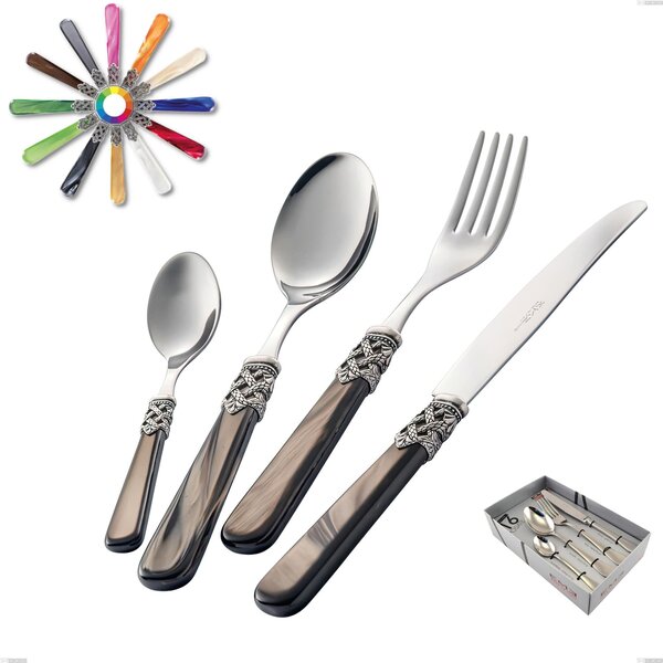Geneva 16-Piece Cutlery Set in Display Case, (18.10 AISI 304 Stainless Steel), Methacrylate Handle