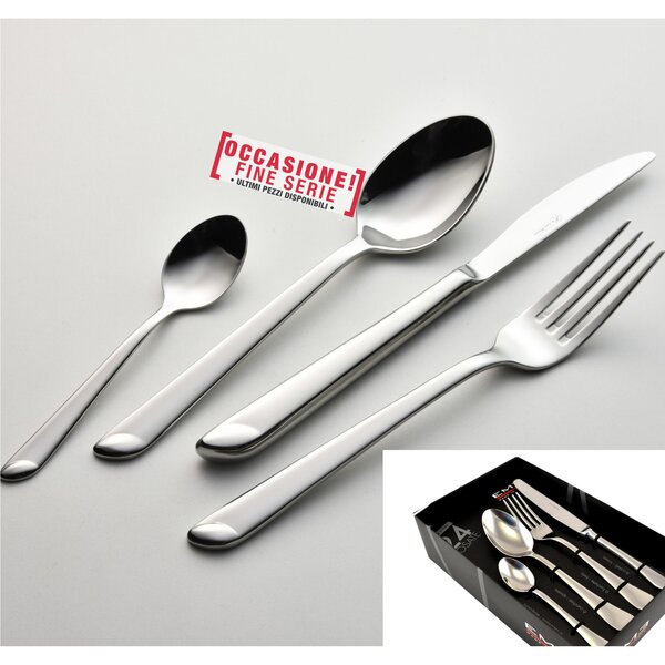 Goccia 24-piece cutlery set in showcase box, hollow handle knife, 18/10 stainless steel (Aisi 304), 4 mm thickness