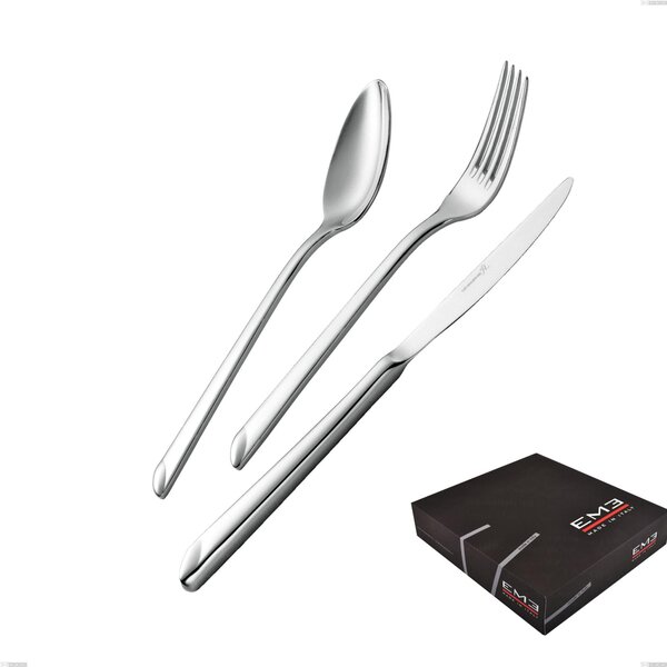 Goccia 75-piece cutlery set in gift box, hollow handle knife, 18/10 stainless steel (Aisi 304), 4 mm thickness