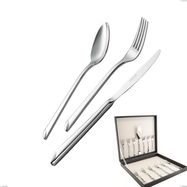 Goccia 13-piece Dessert Drop Cutlery Set, 18/10 Stainless Steel (Aisi 304), 4 mm Thickness
