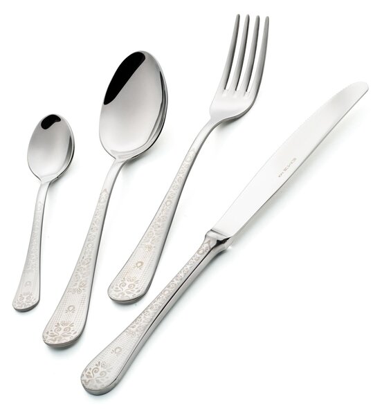 Hermitage 6 Moka Spoons Set in Display Box, Polished Stainless Steel 18.10 (AISI304), 2.5 mm Thickness