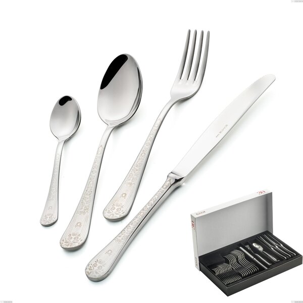 Hermitage 30-piece cutlery set in panoramic packaging, Polished Stainless Steel 18.10 (AISI304), 2.5 mm thickness