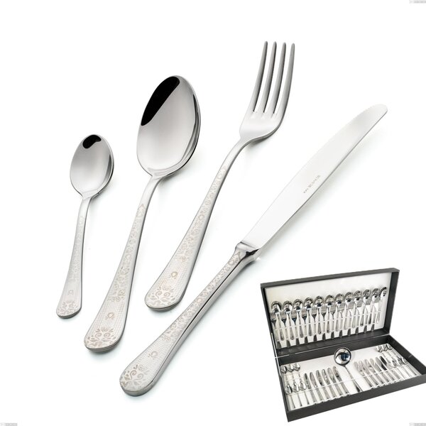 Hermitage 49-piece cutlery set in canteen box, Polished Stainless Steel 18.10 (AISI304), 2.5 mm thickness