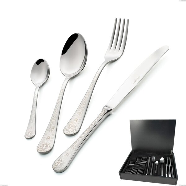 HERMITAGE 24-piece Cutlery Set in 18/10 Mirror-Polished Stainless Steel 2.5 mm Thickness with Wooden Case