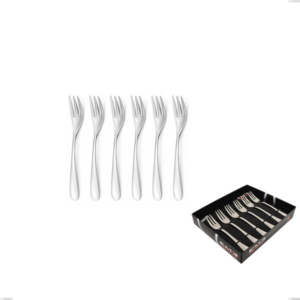 Set of 6 Hotel Dessert Forks in Display Box, Stainless Steel 18.10 (AISI304), 2.5 mm Thickness