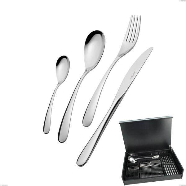 Hotel 51-Piece Cutlery Set in Wooden Case, Stainless Steel 18.10 (AISI304), 2.5 mm Thickness